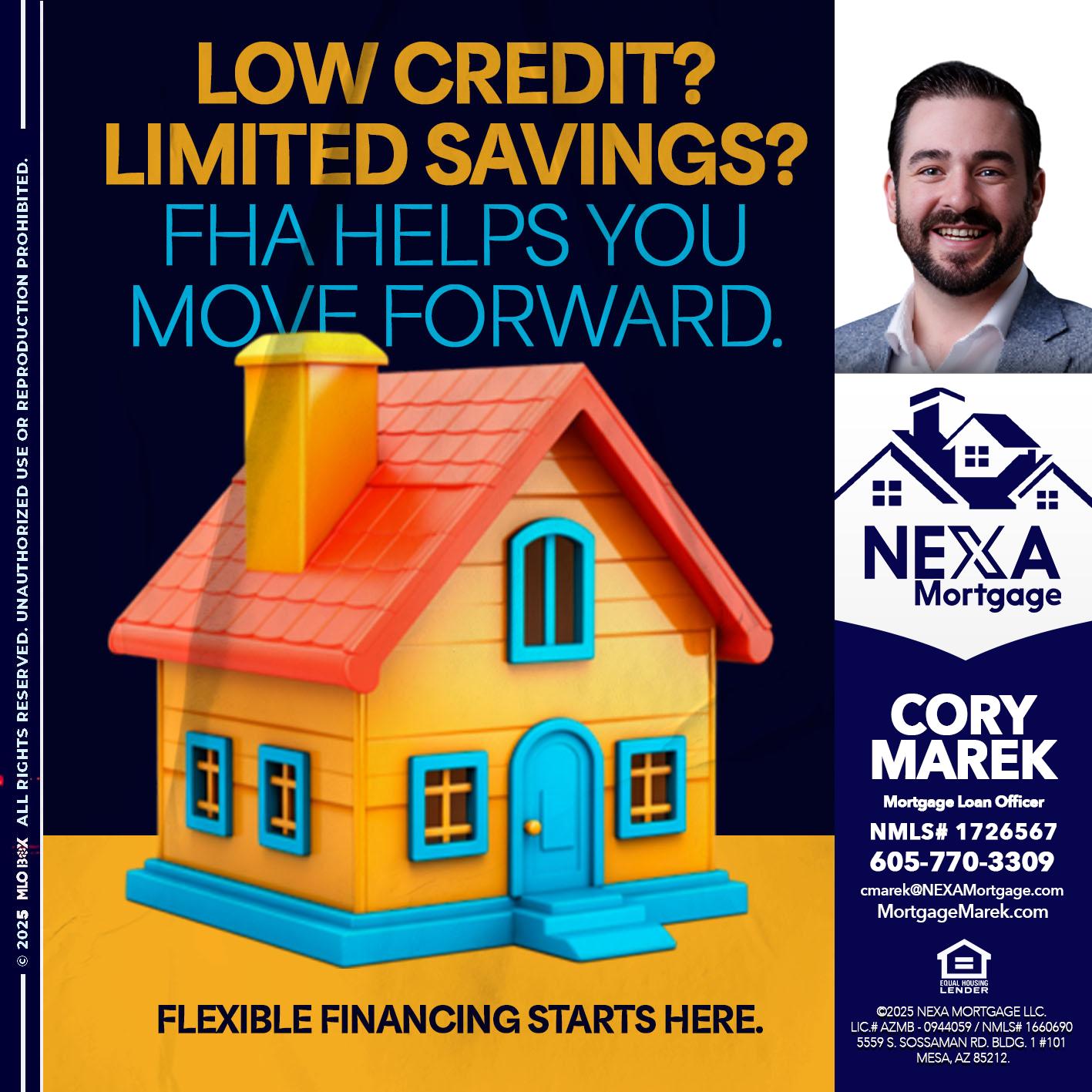 LOW CREDIT? - Cory Marek -Mortgage Loan Officer