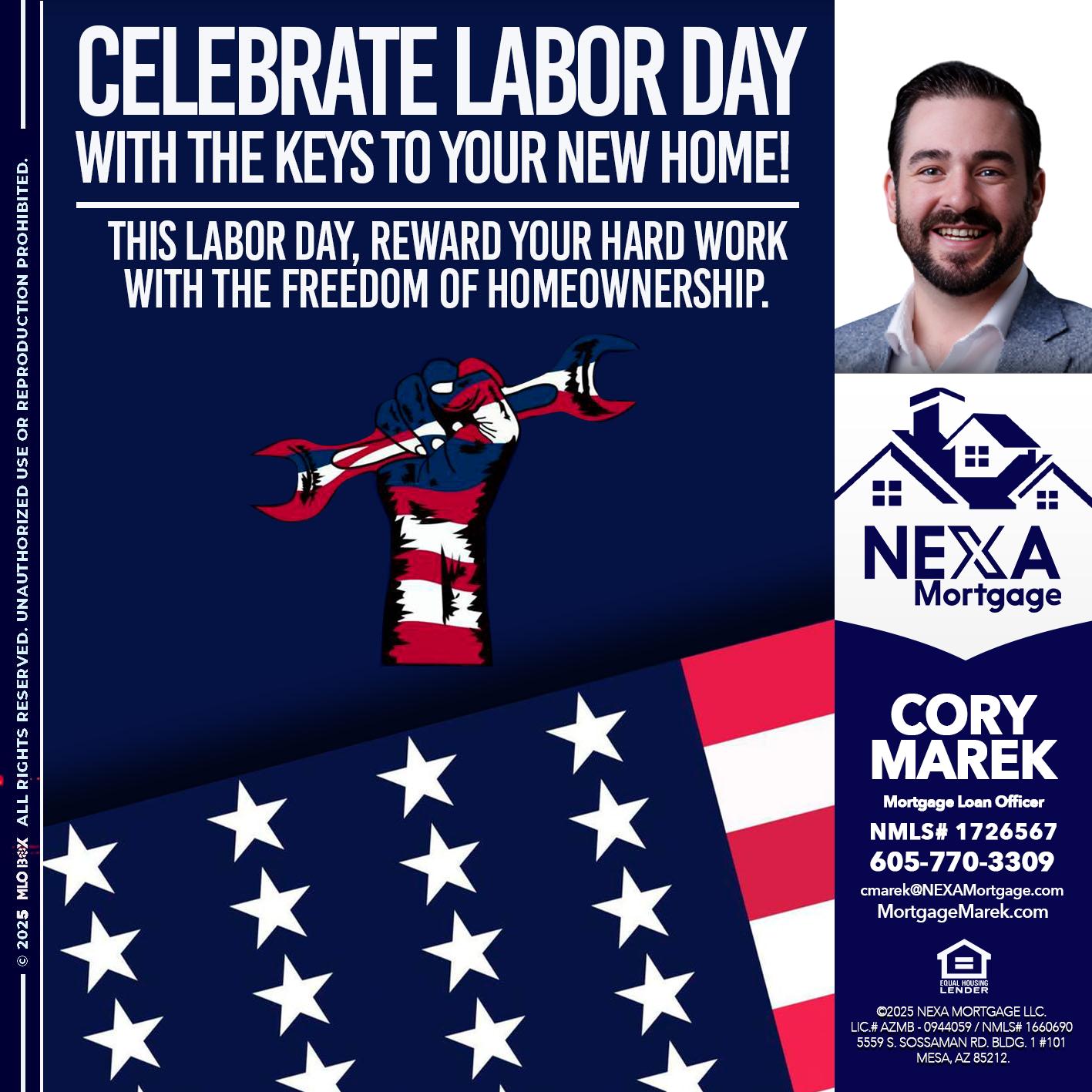 CELEBRATE LABOR DAY - Cory Marek -Mortgage Loan Officer