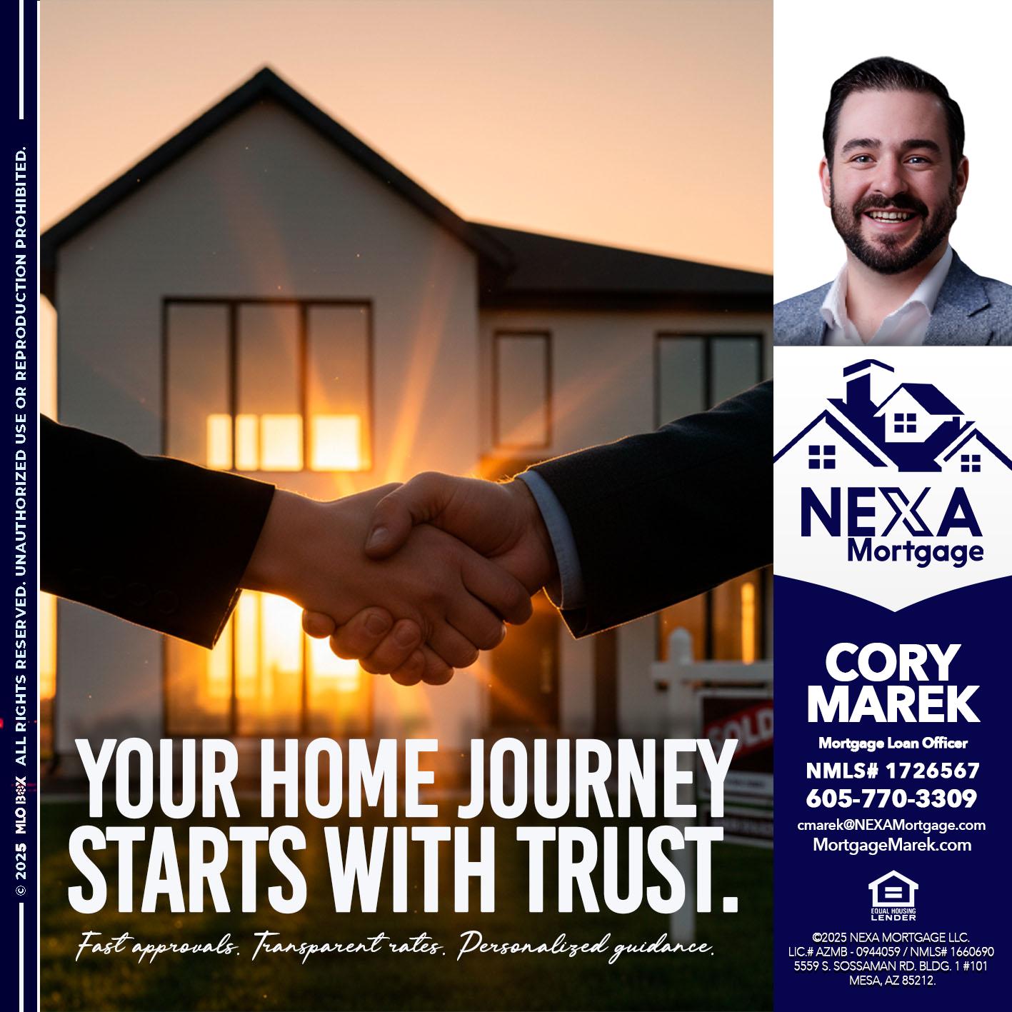 your home - Cory Marek -Mortgage Loan Officer