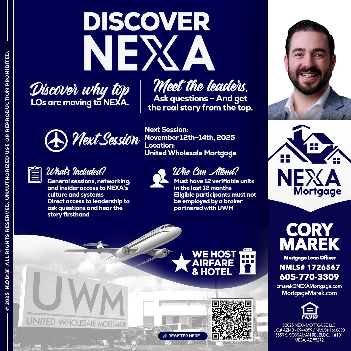 DISCOVER NEXA - Cory Marek -Mortgage Loan Officer