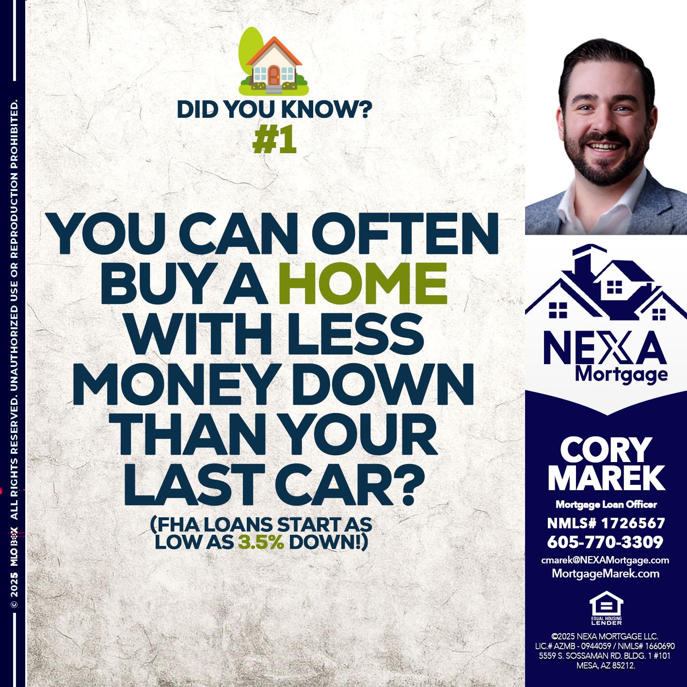 DID YOU KNOW #1 - Cory Marek -Mortgage Loan Officer