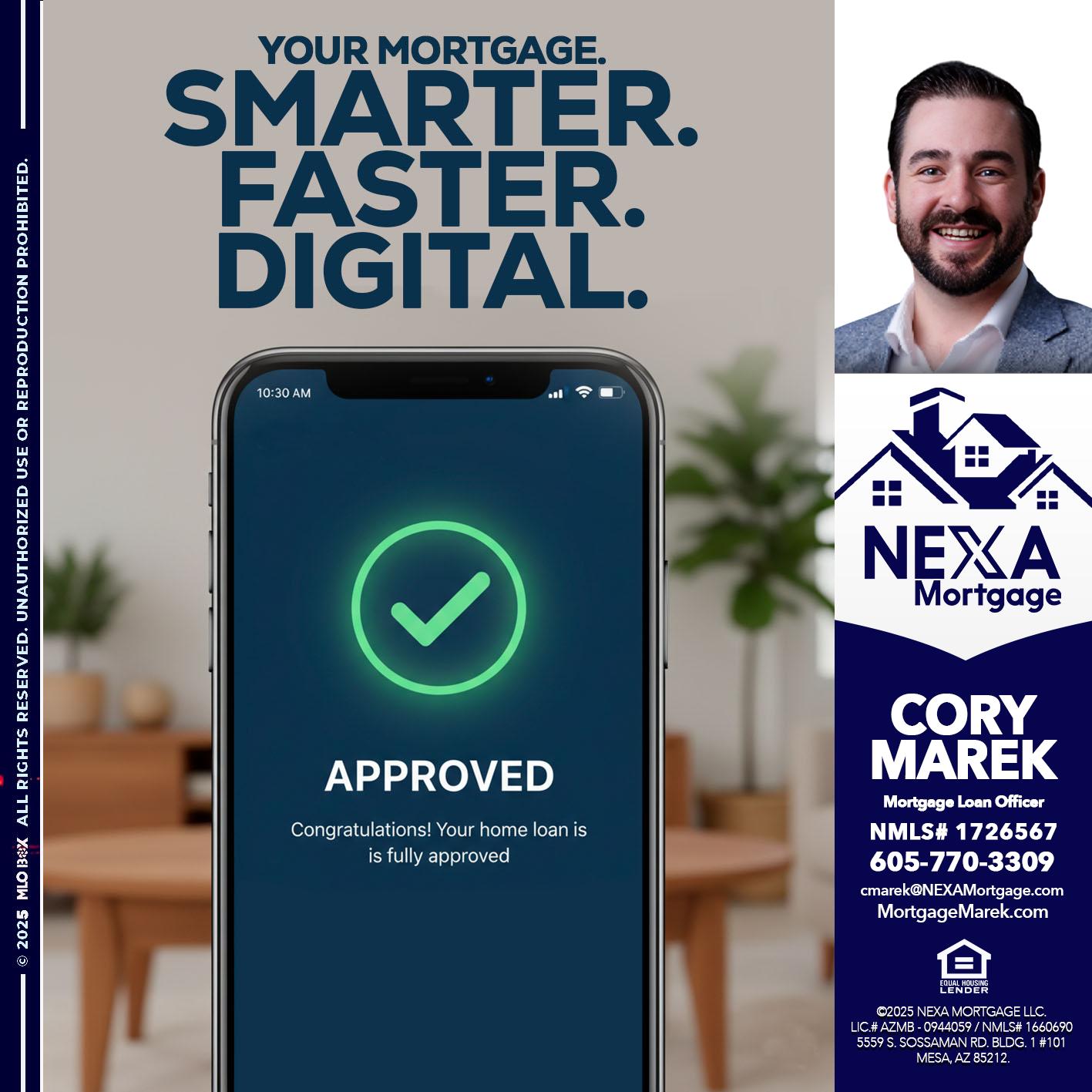 smarter faster digital - Cory Marek -Mortgage Loan Officer