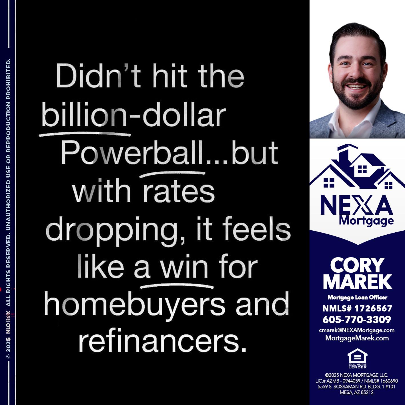 DIDNT HIT - Cory Marek -Mortgage Loan Officer