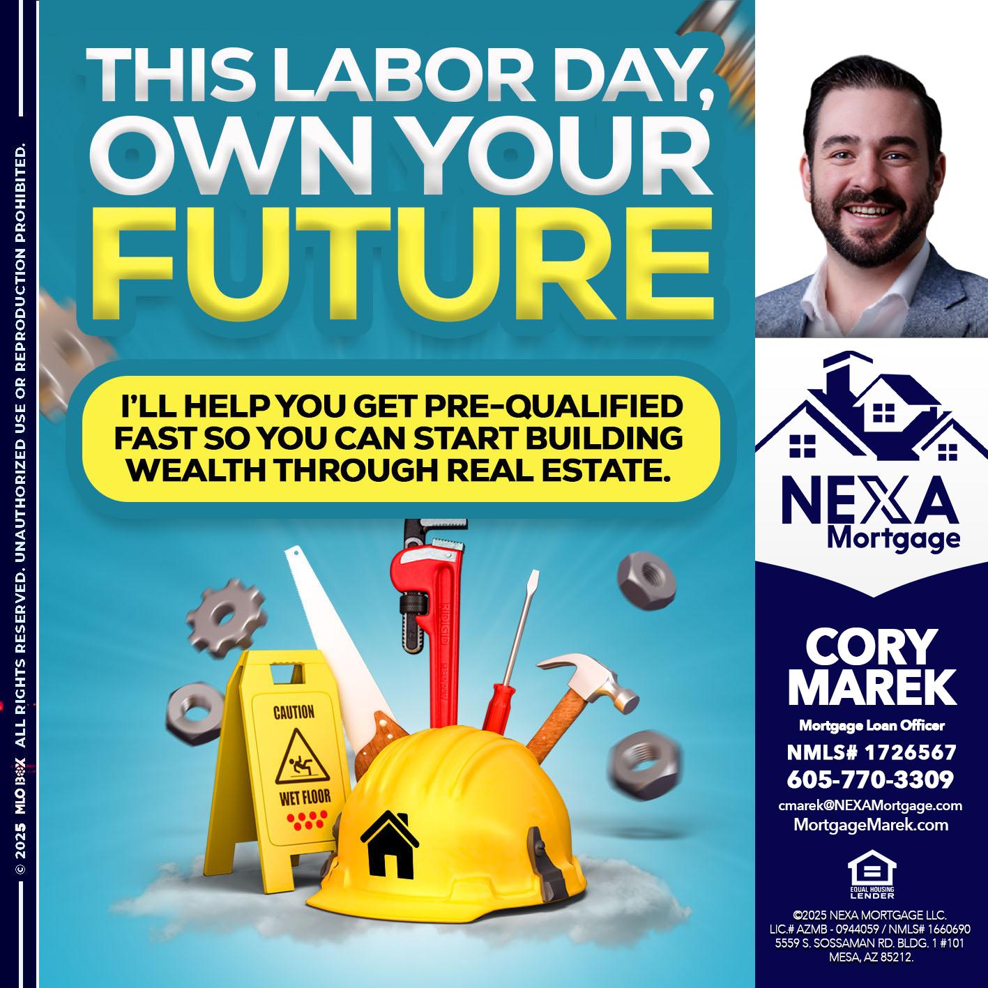 LABOR DAY - Cory Marek -Mortgage Loan Officer