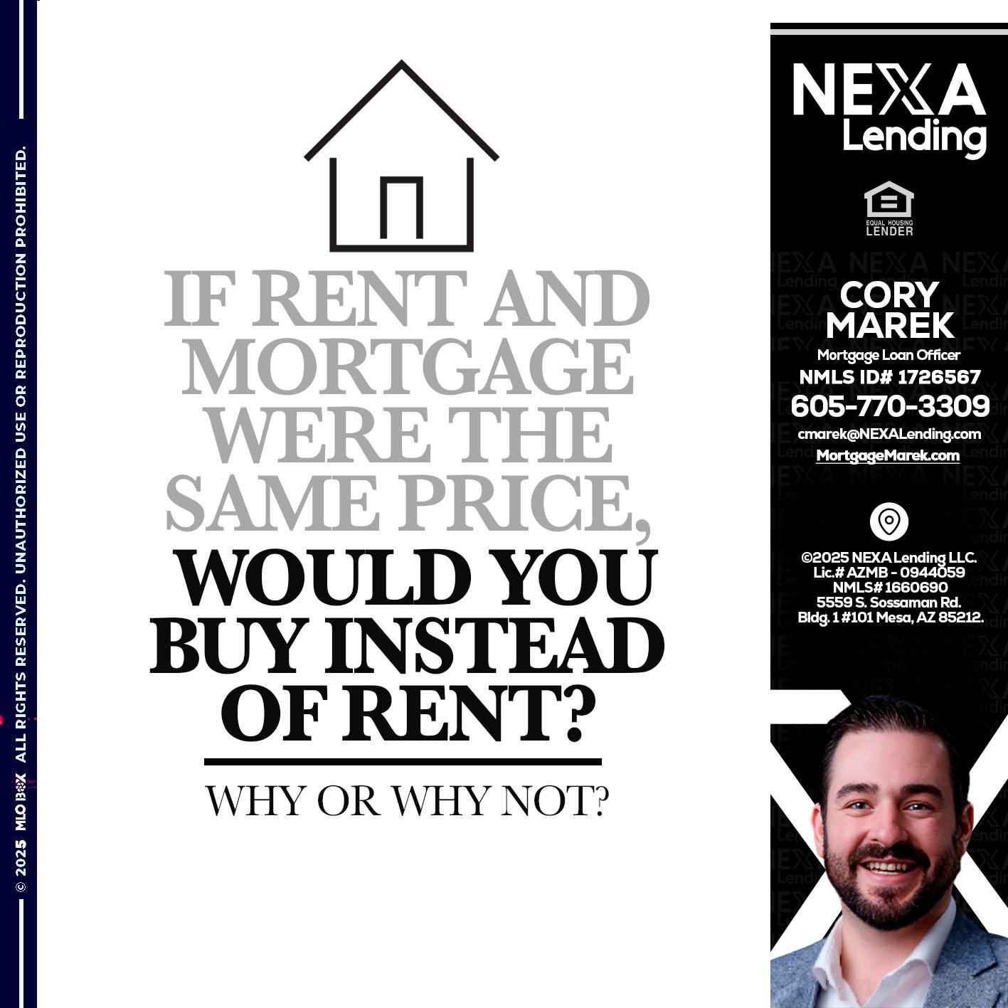 IF RENT - Cory Marek -Mortgage Loan Officer