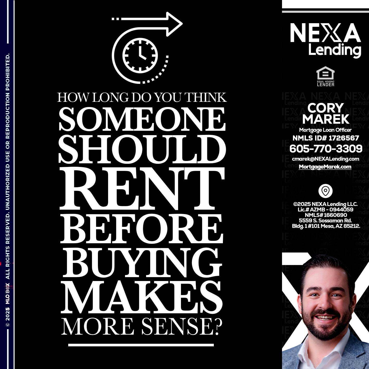 HOW LONG - Cory Marek -Mortgage Loan Officer