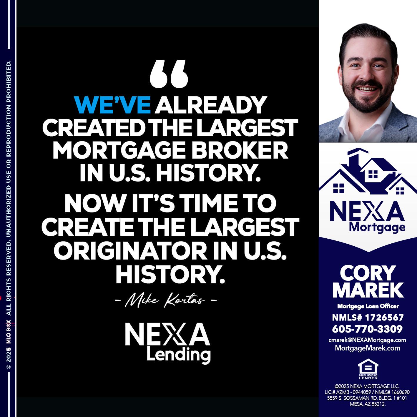 MIKE KORTAS - Cory Marek -Mortgage Loan Officer
