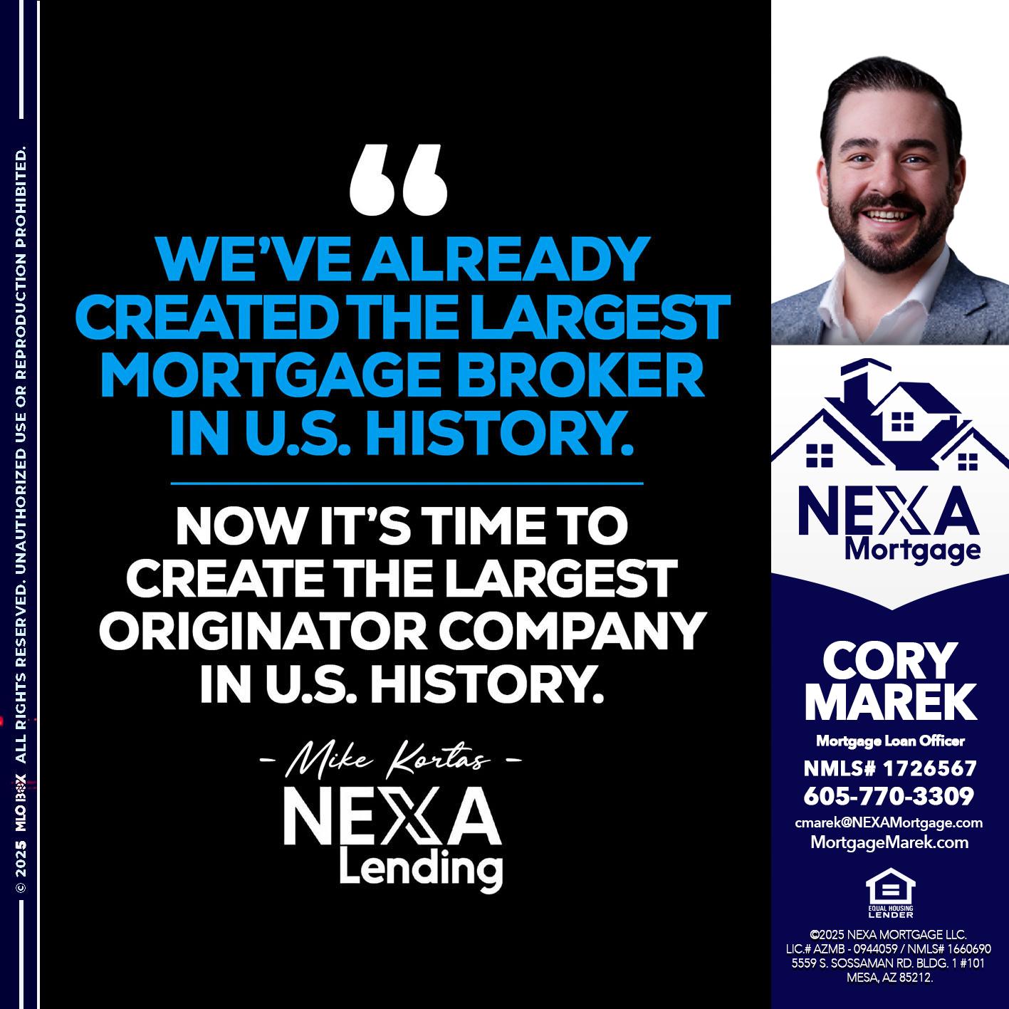 weve already - Cory Marek -Mortgage Loan Officer