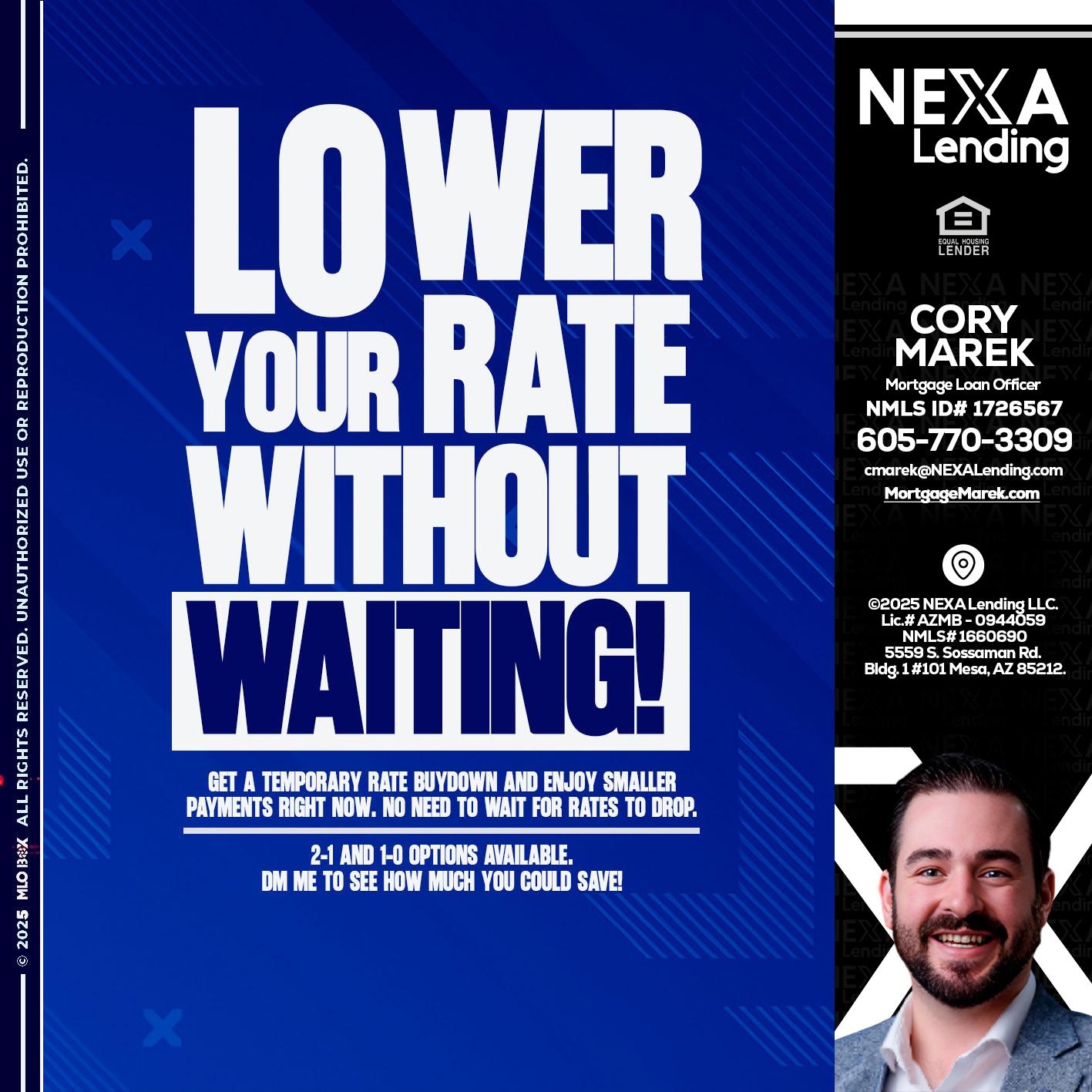 LOWER YOUR RATE - Cory Marek -Mortgage Loan Officer