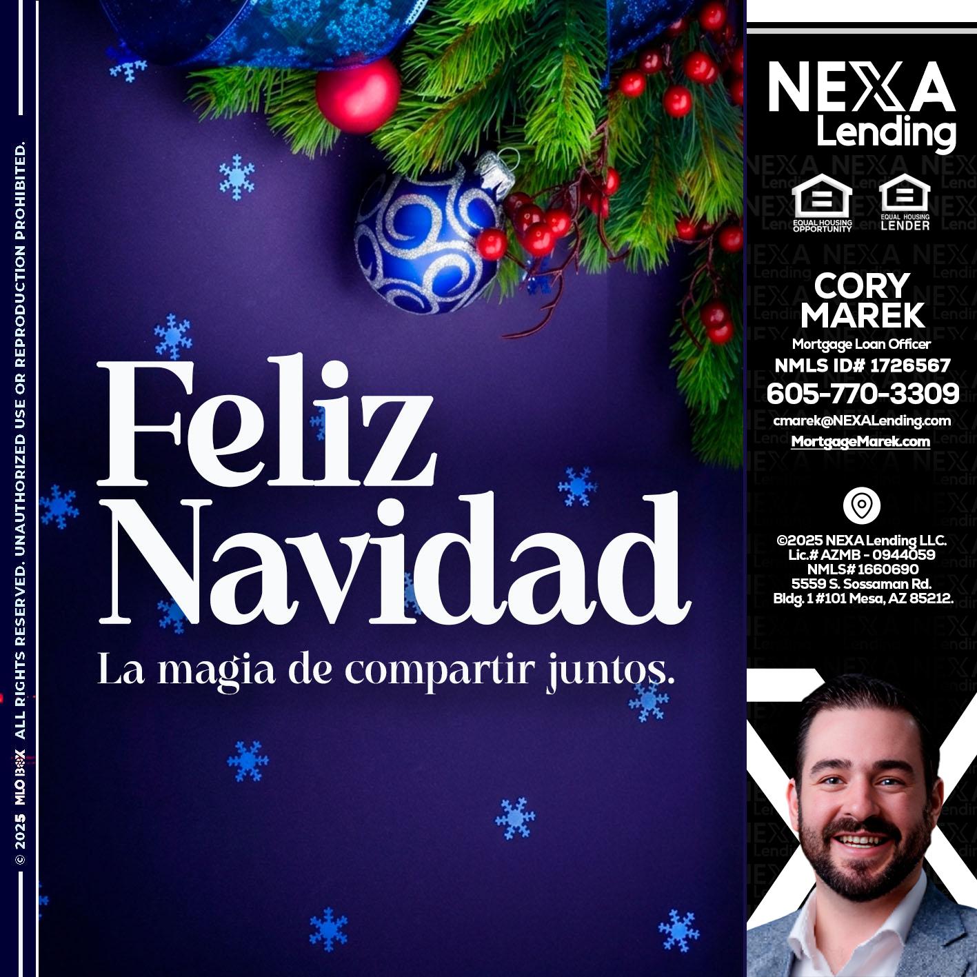 FELIZ NAVIDAD - Cory Marek -Mortgage Loan Officer