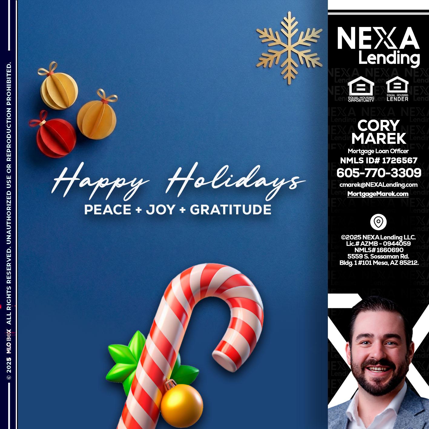 HAPPY HOLIDAYS - Cory Marek -Mortgage Loan Officer