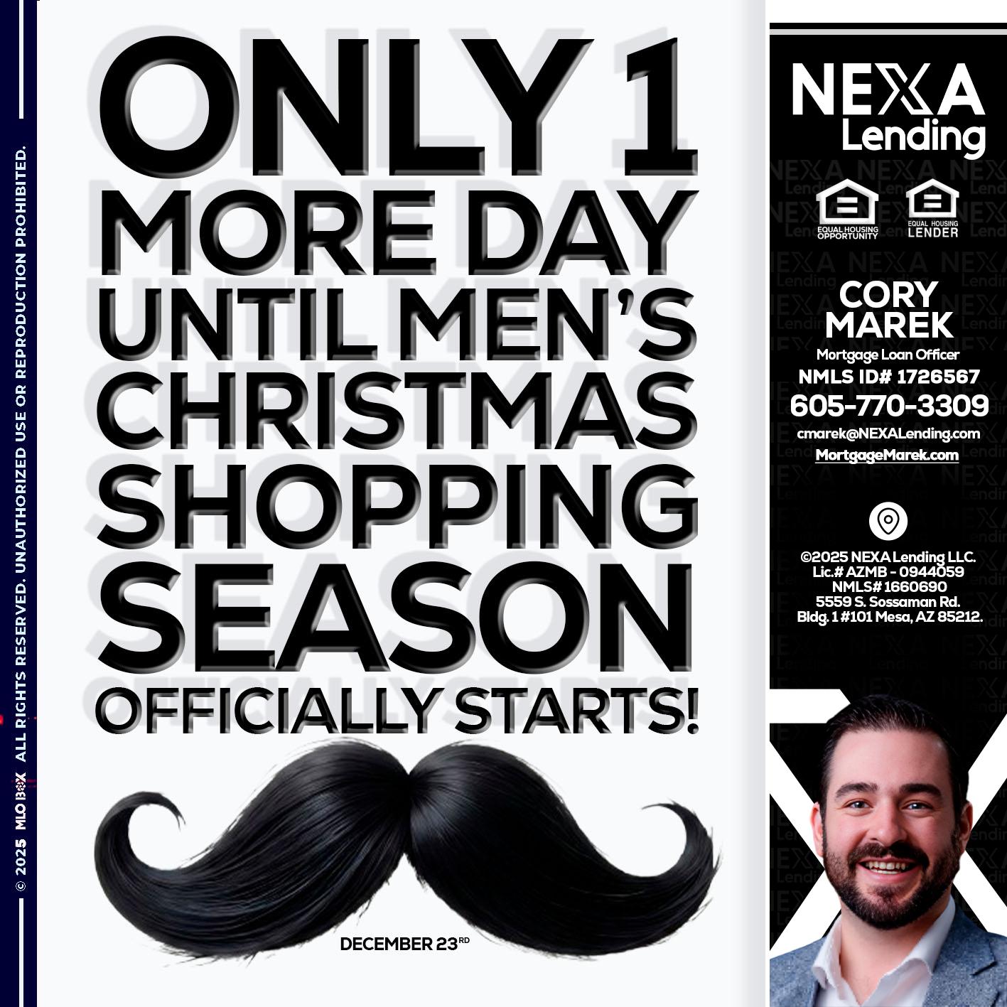 ONLY 1 DAY - Cory Marek -Mortgage Loan Officer