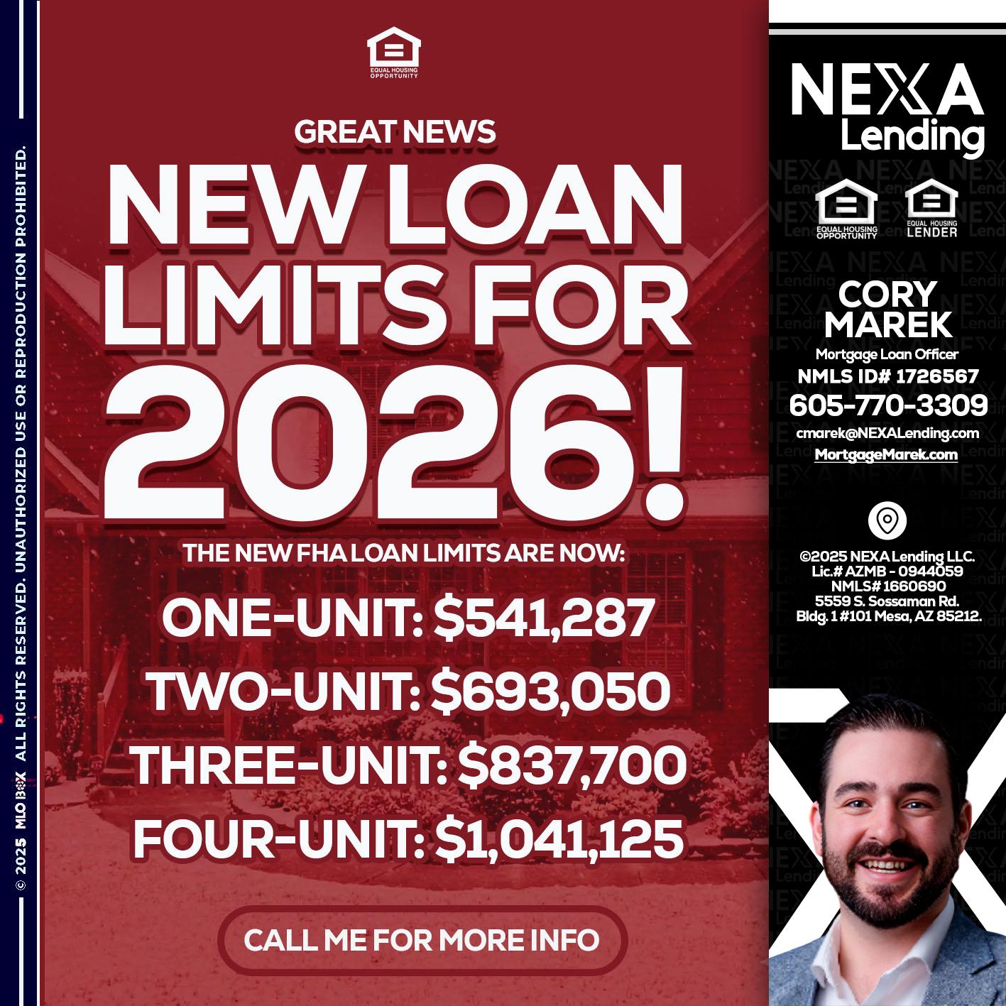 loan limits - Cory Marek -Mortgage Loan Officer