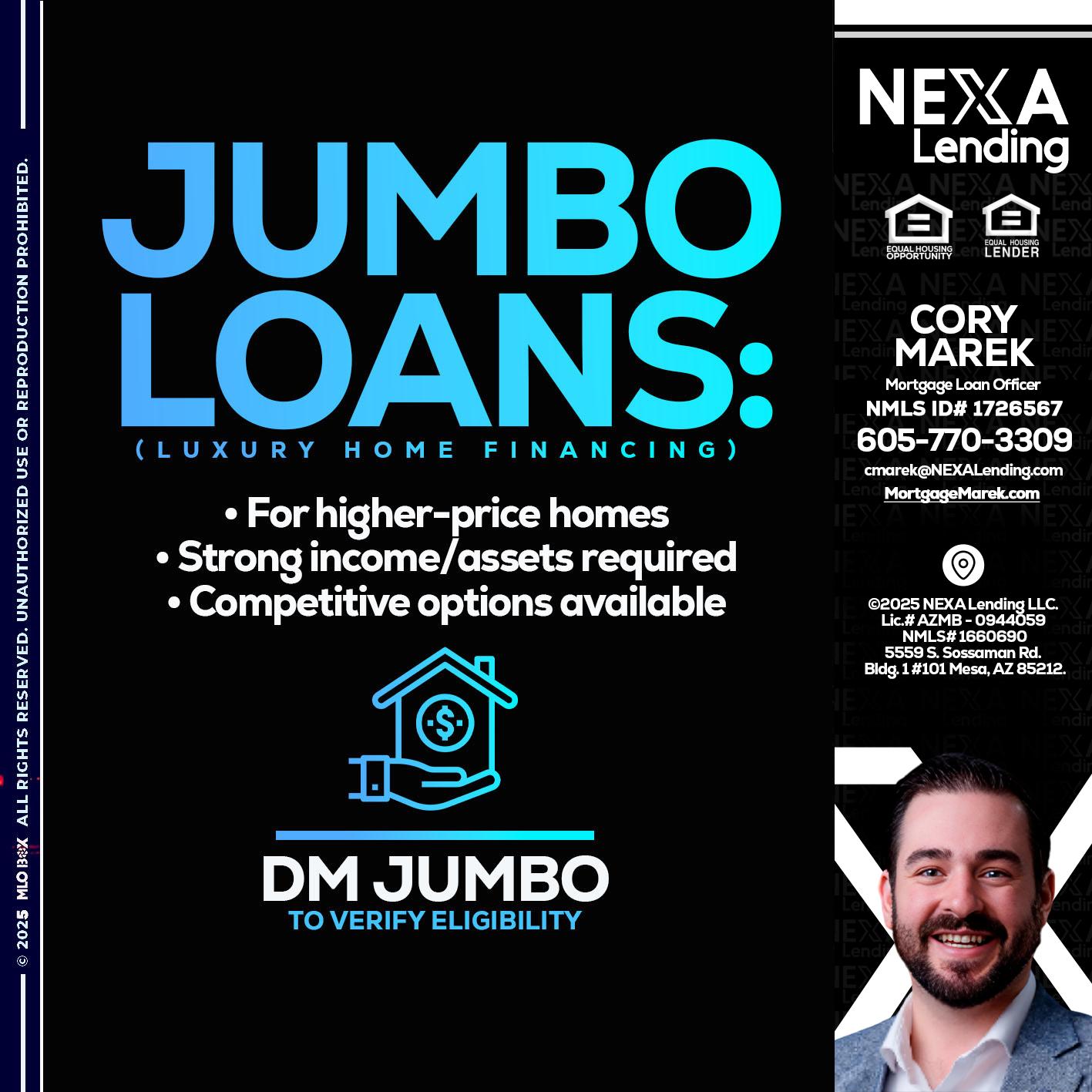 JUMBO LOANS - Cory Marek -Mortgage Loan Officer
