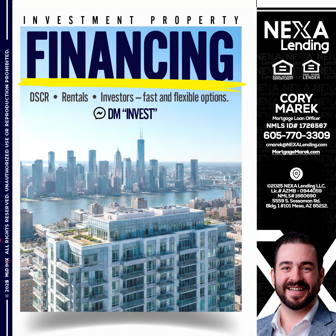 FINANCING - Cory Marek -Mortgage Loan Officer