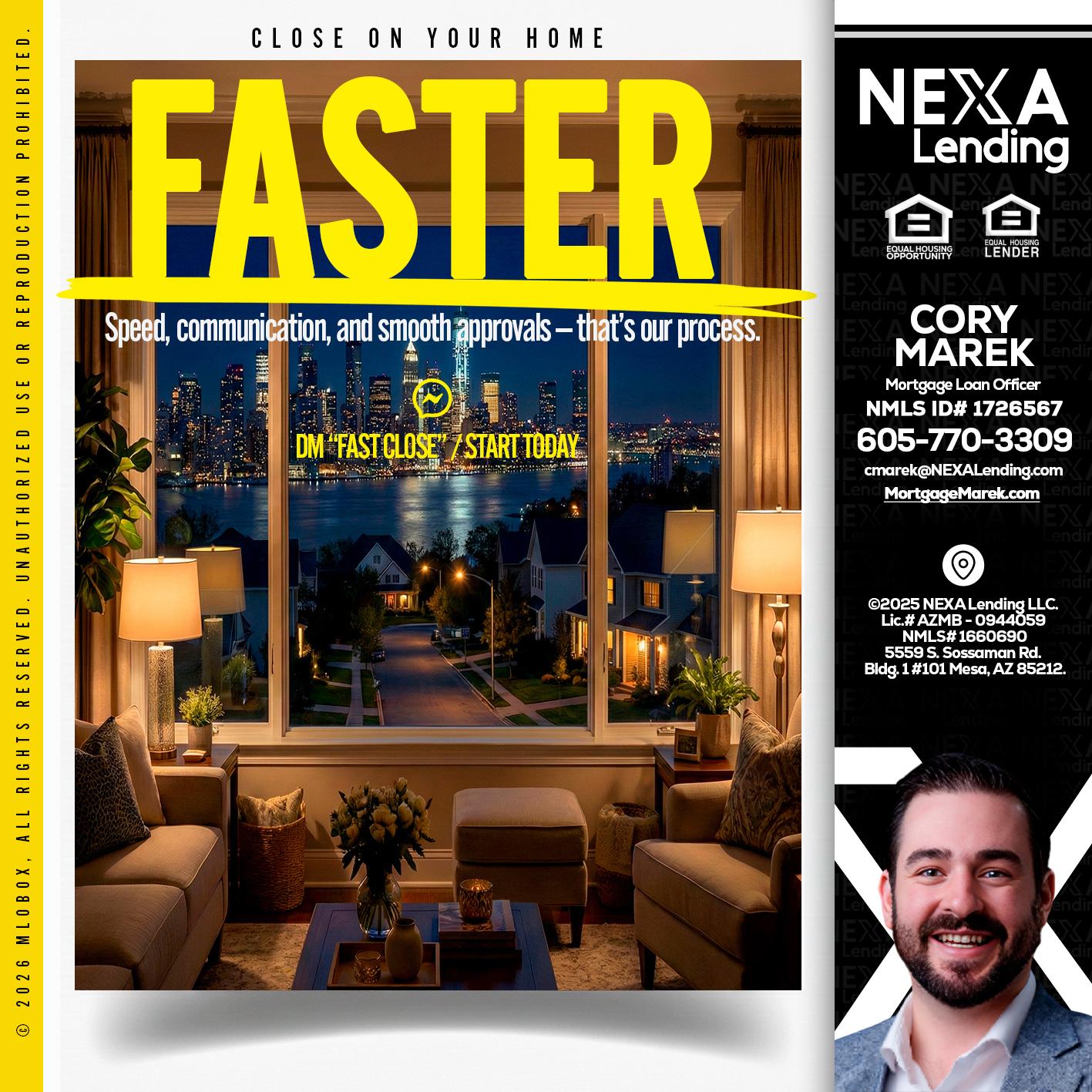 FASTER - Cory Marek -Mortgage Loan Officer