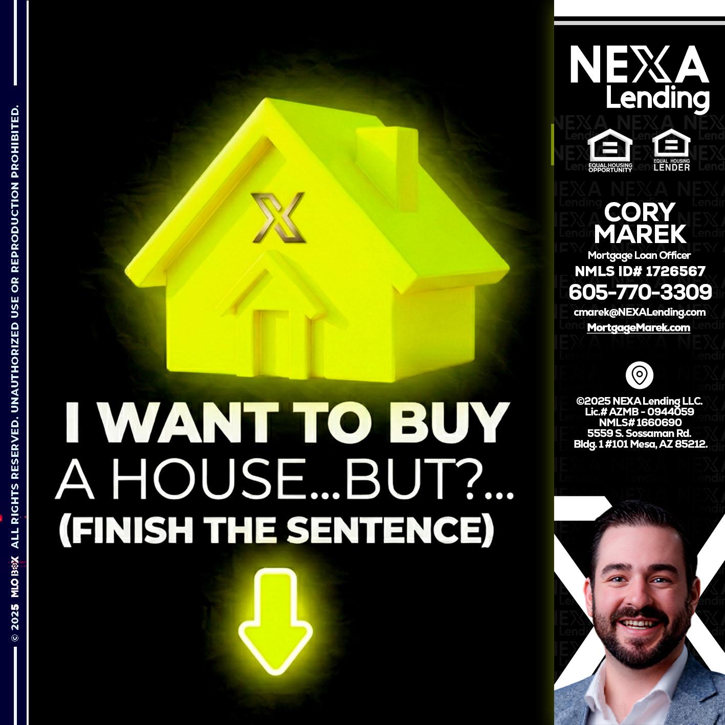 i want to buy - Cory Marek -Mortgage Loan Officer