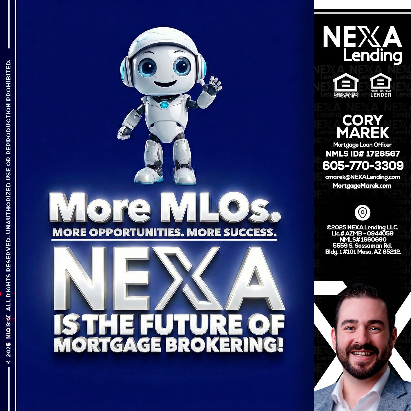 MORE MLOs - Cory Marek -Mortgage Loan Officer