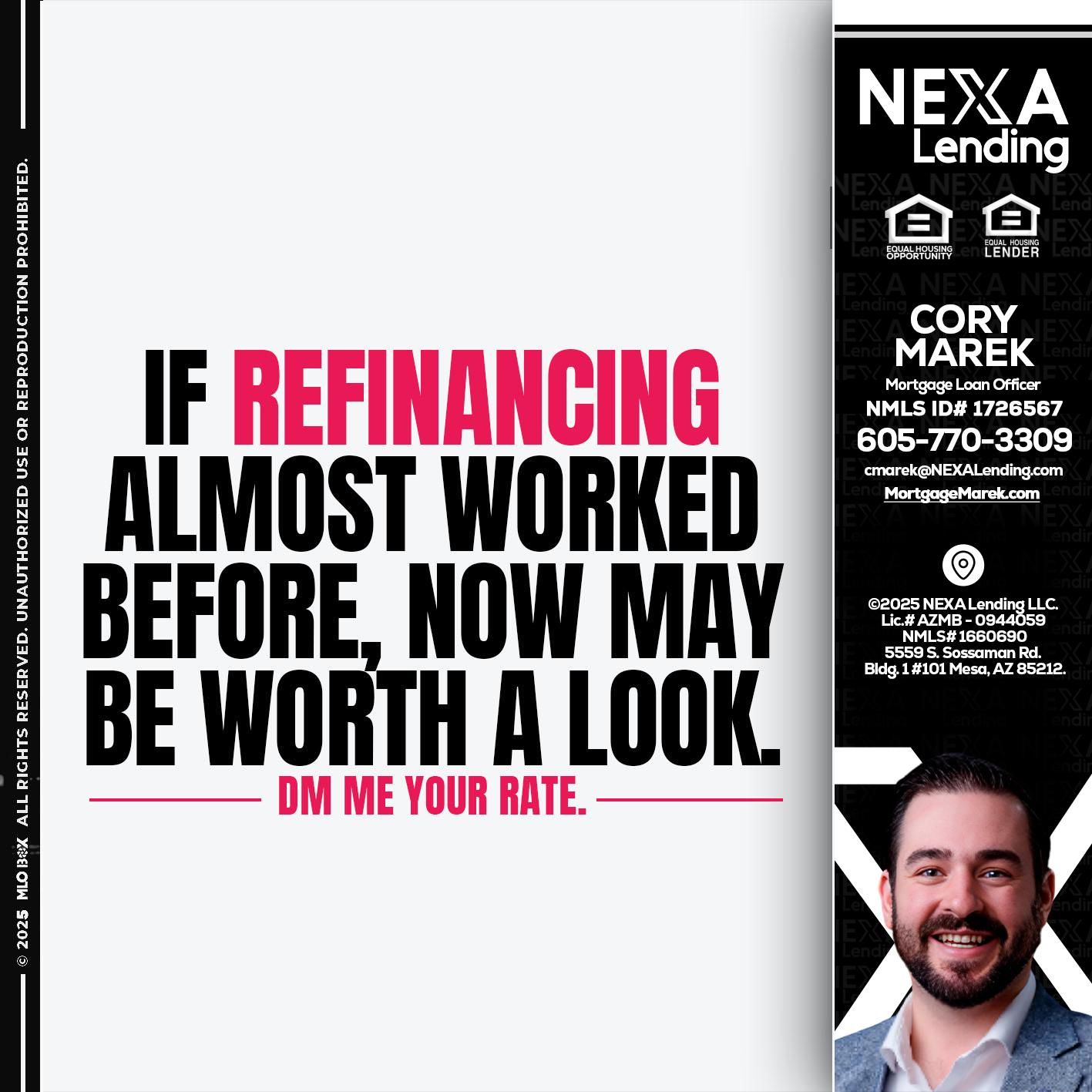 if refinancing - Cory Marek -Mortgage Loan Officer