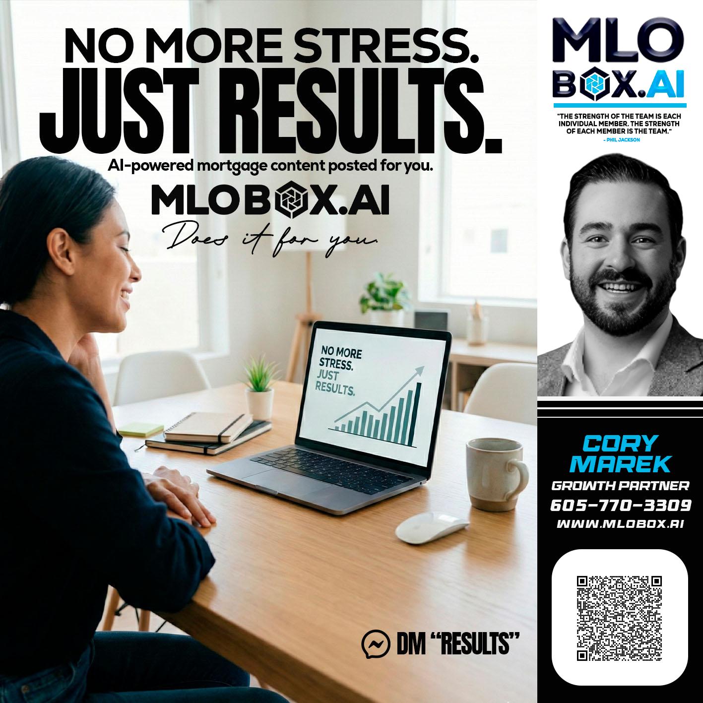 NO MORE STRESS - Cory Marek -Mortgage Loan Officer