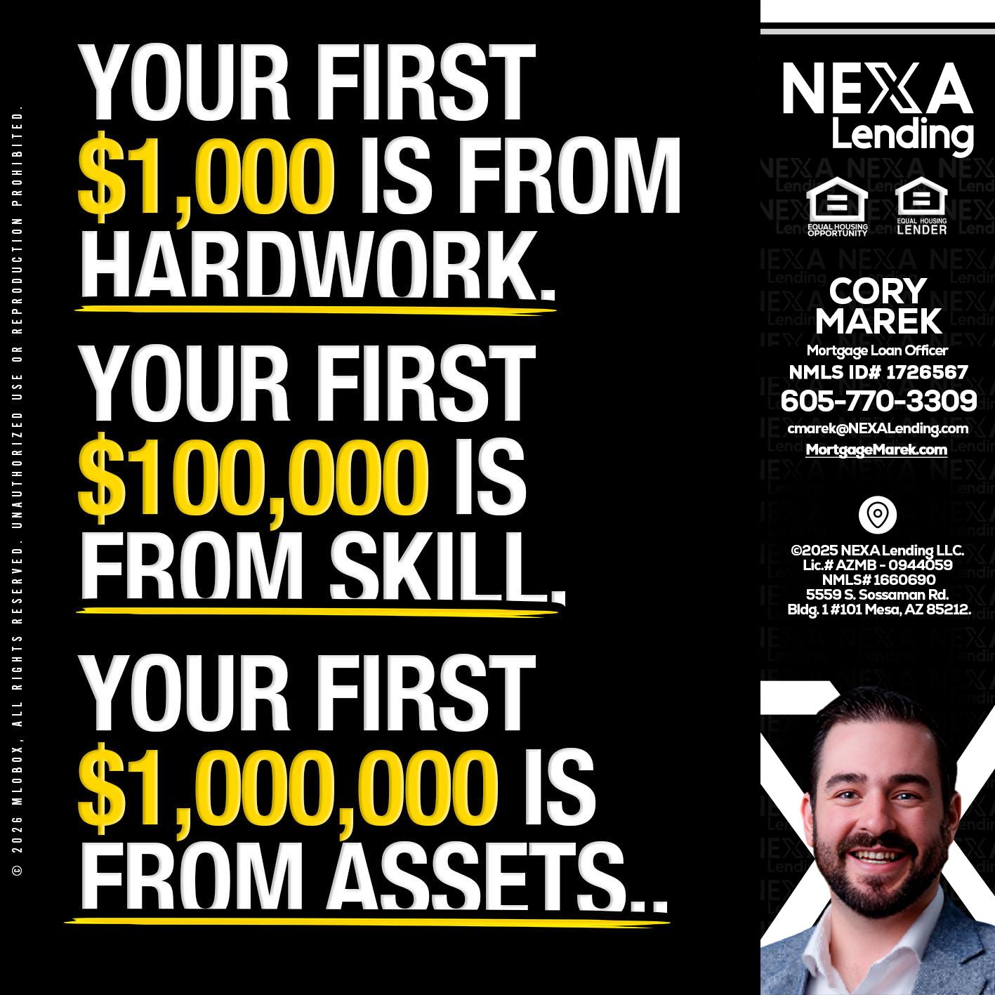 YOUR FIRST $1000 - Cory Marek -Mortgage Loan Officer