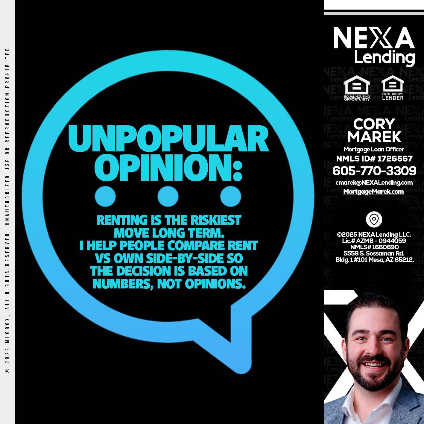 unpopular opinion - Cory Marek -Mortgage Loan Officer