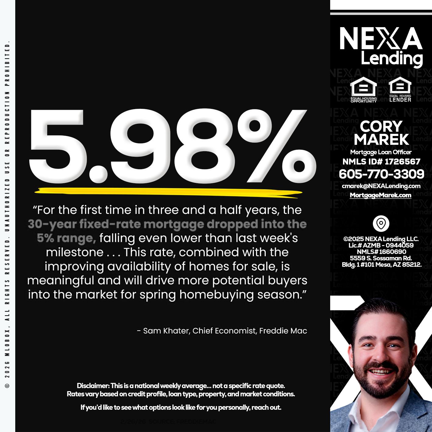 5.98% - Cory Marek -Mortgage Loan Officer