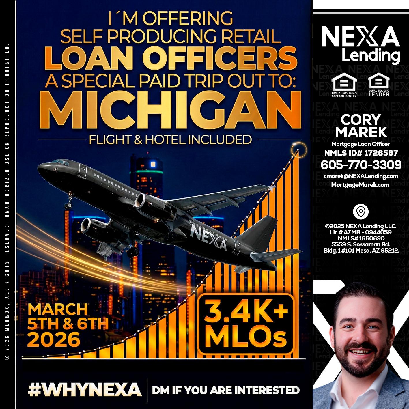 MICHIGAN - Cory Marek -Mortgage Loan Officer