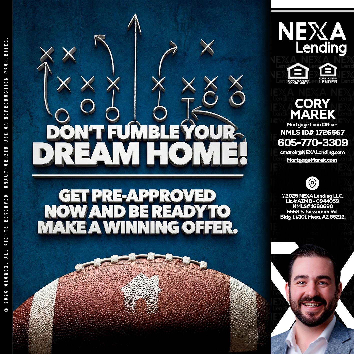 dont fumble - Cory Marek -Mortgage Loan Officer