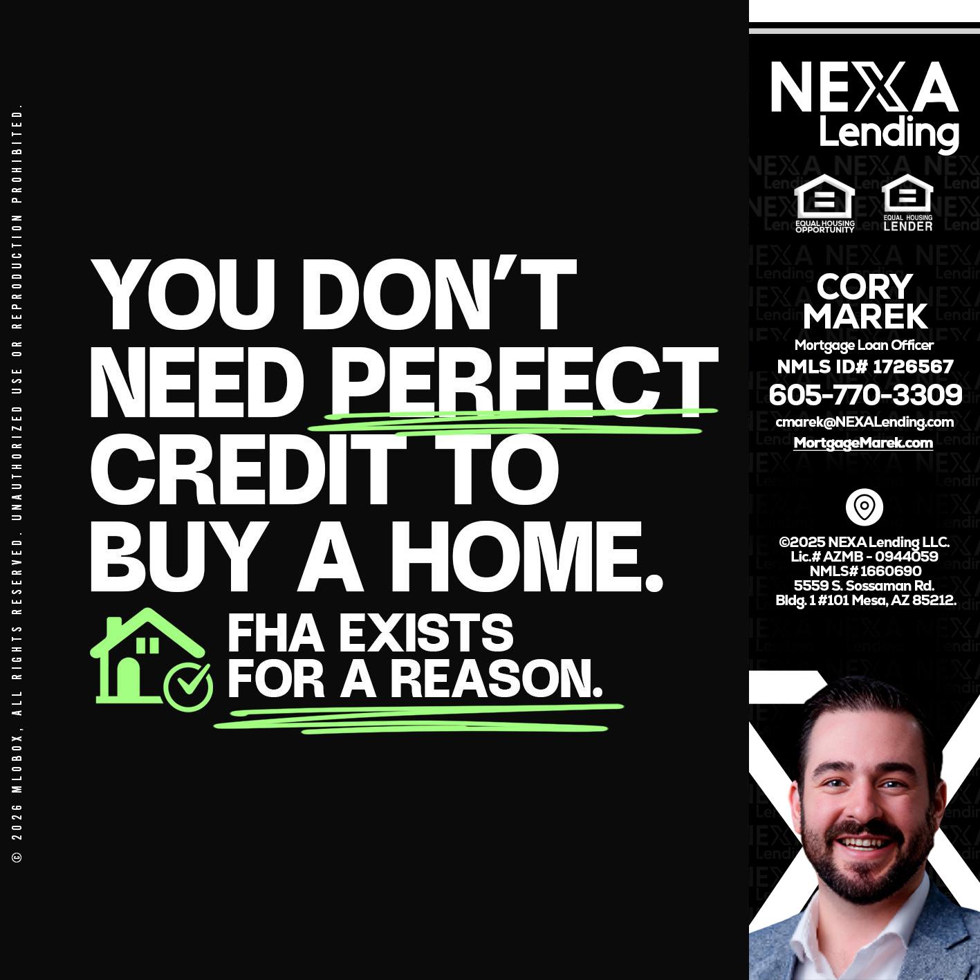 you don't need - Cory Marek -Mortgage Loan Officer