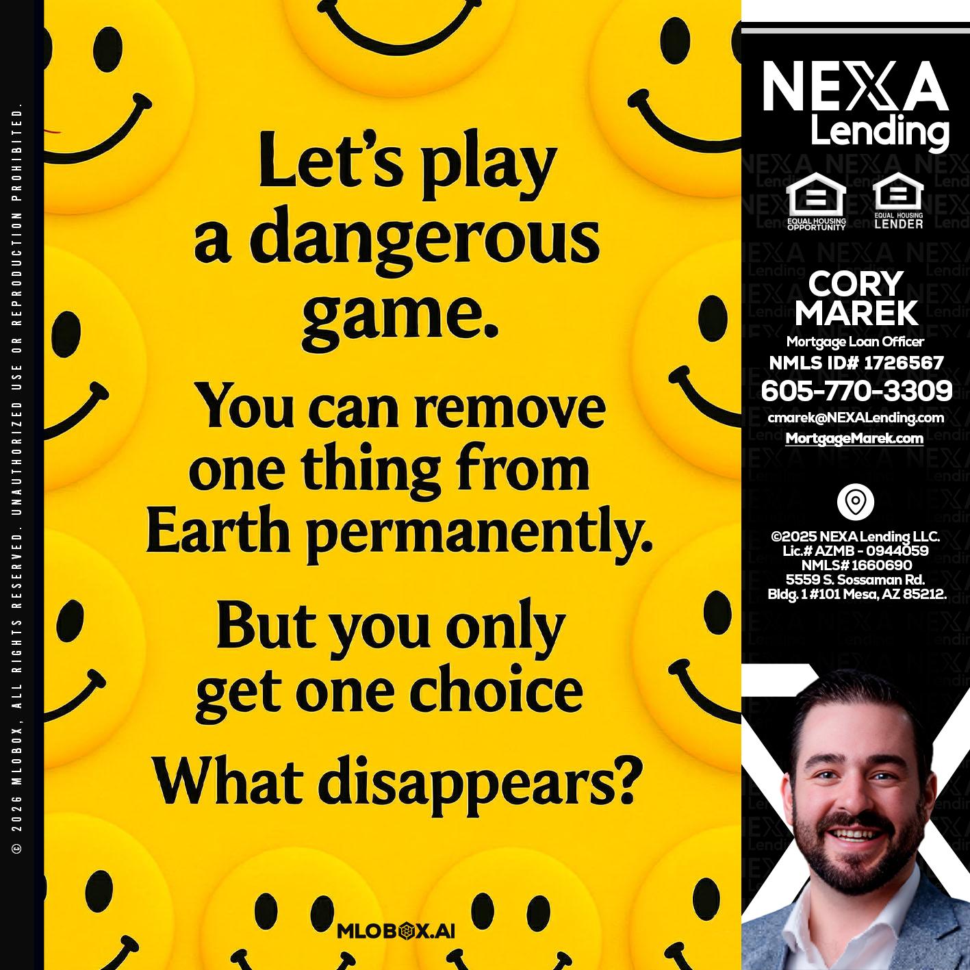 LETS PLAY - Cory Marek -Mortgage Loan Officer