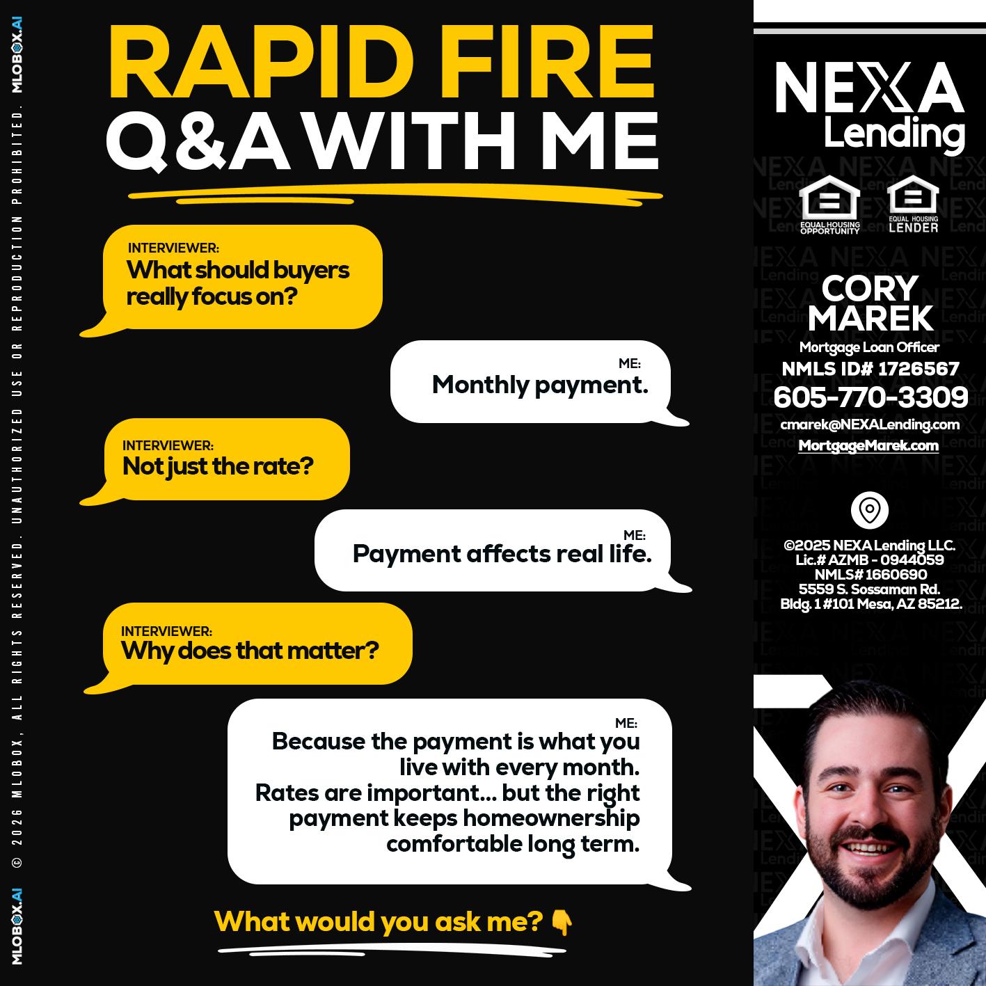RAPID FIRE Q&A - Cory Marek -Mortgage Loan Officer