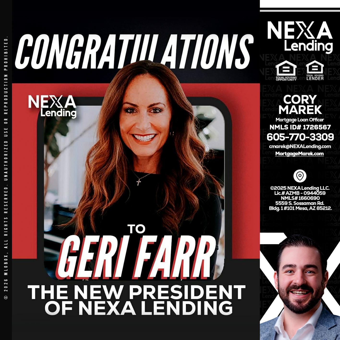 CONGRATULATIONS - Cory Marek -Mortgage Loan Officer