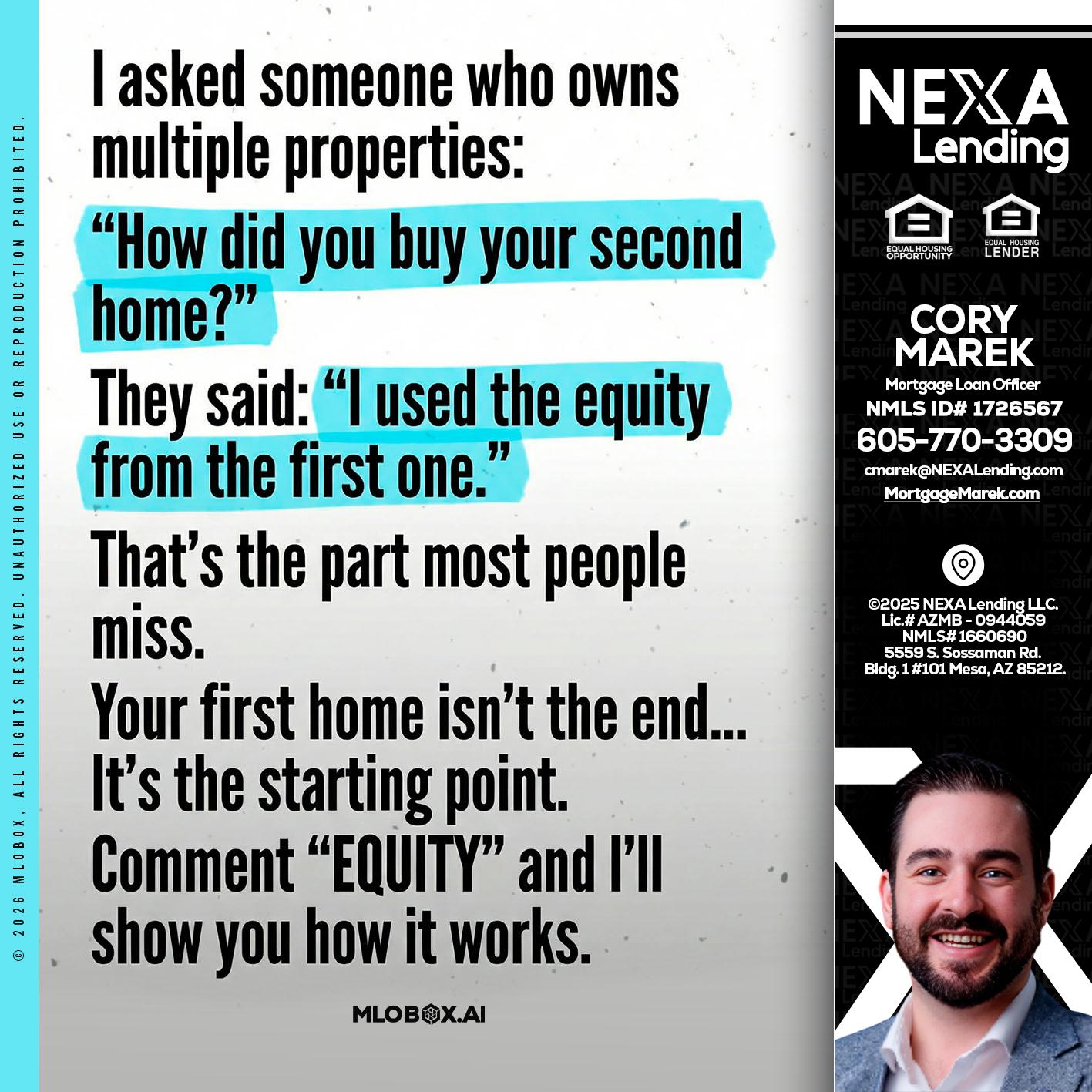 I asked someone - Cory Marek -Mortgage Loan Officer