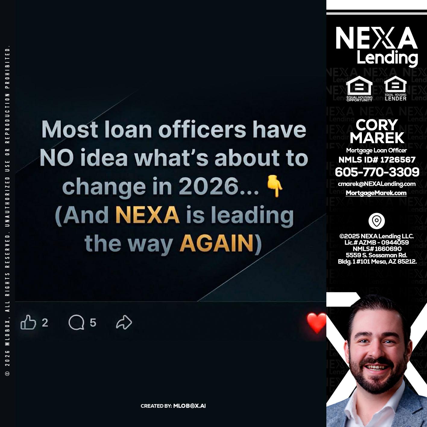 most loan officers - Cory Marek -Mortgage Loan Officer