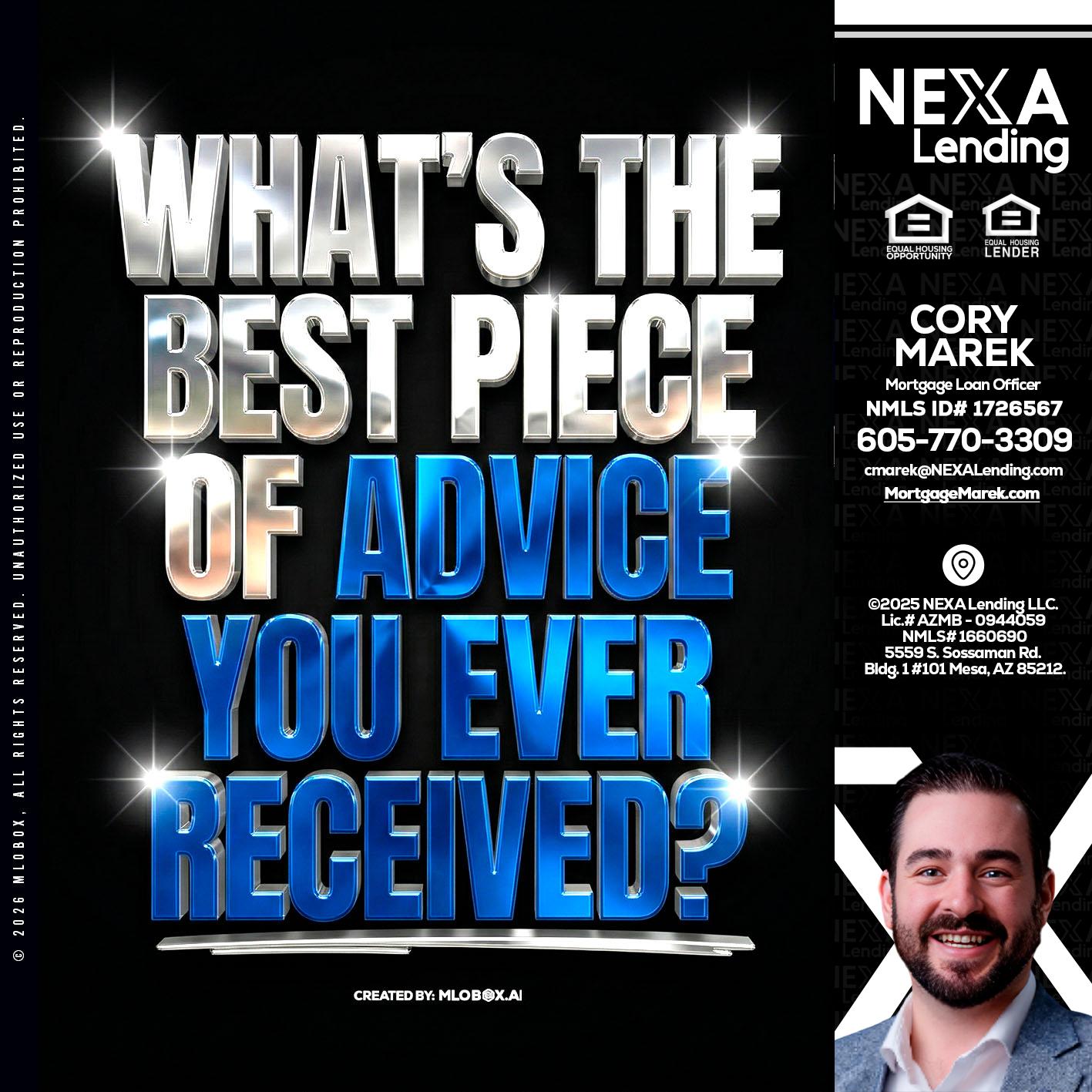 WHATS THE BEST - Cory Marek -Mortgage Loan Officer