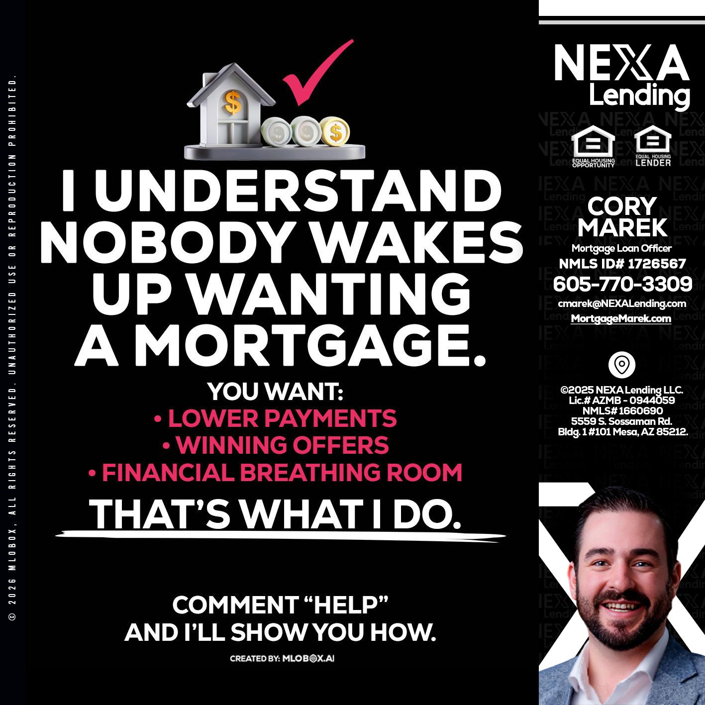 I UNDERSTAND - Cory Marek -Mortgage Loan Officer