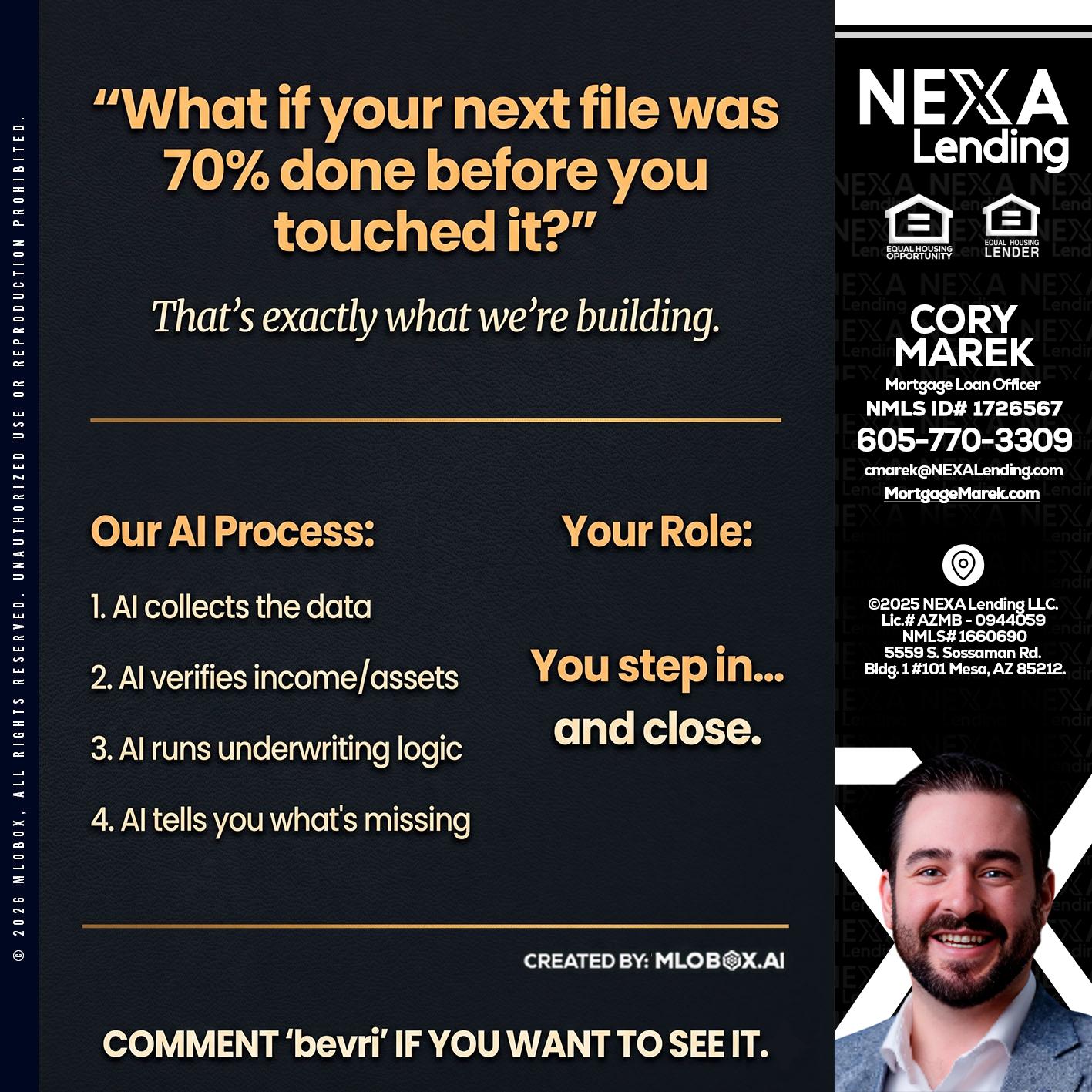 WHAT IF YOUR - Cory Marek -Mortgage Loan Officer