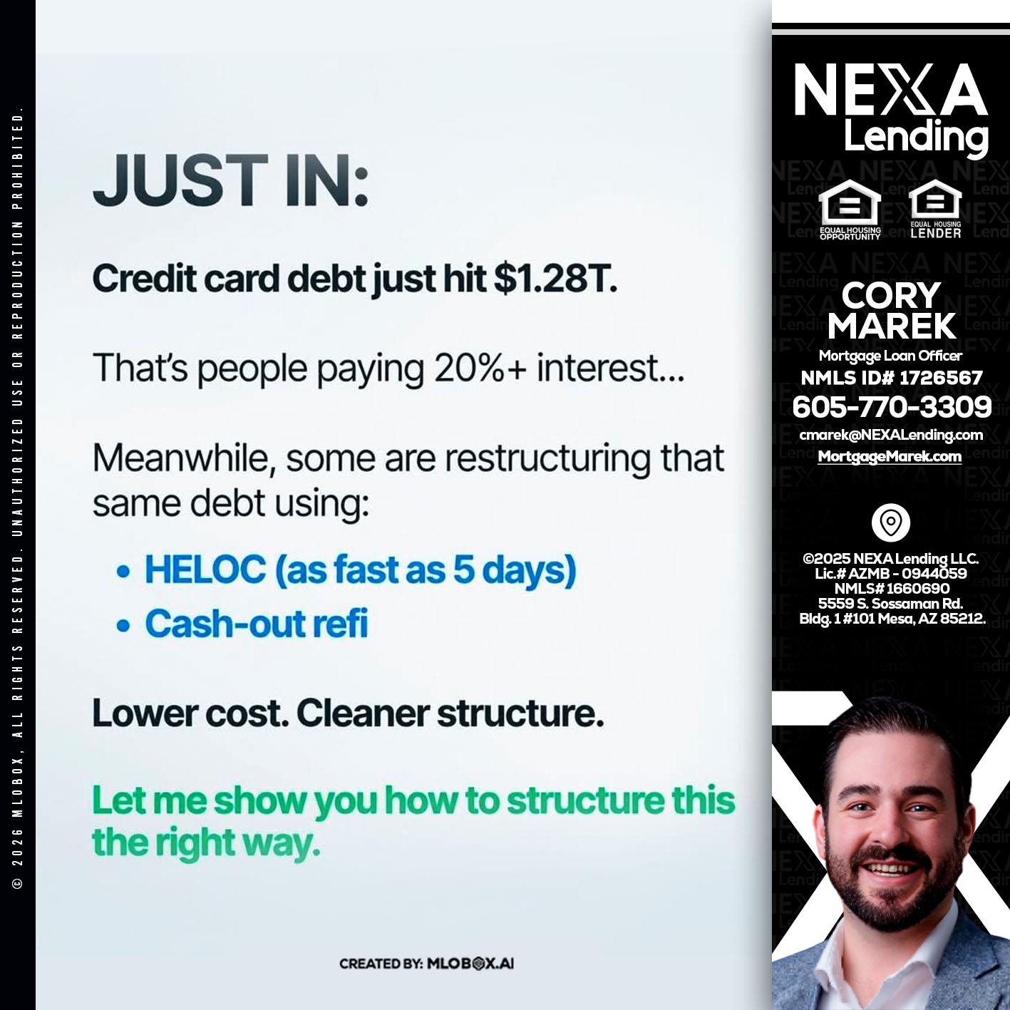 JUST IN - Cory Marek -Mortgage Loan Officer