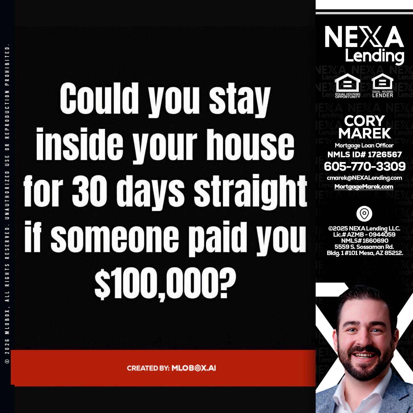 COULD YOU STAY - Cory Marek -Mortgage Loan Officer