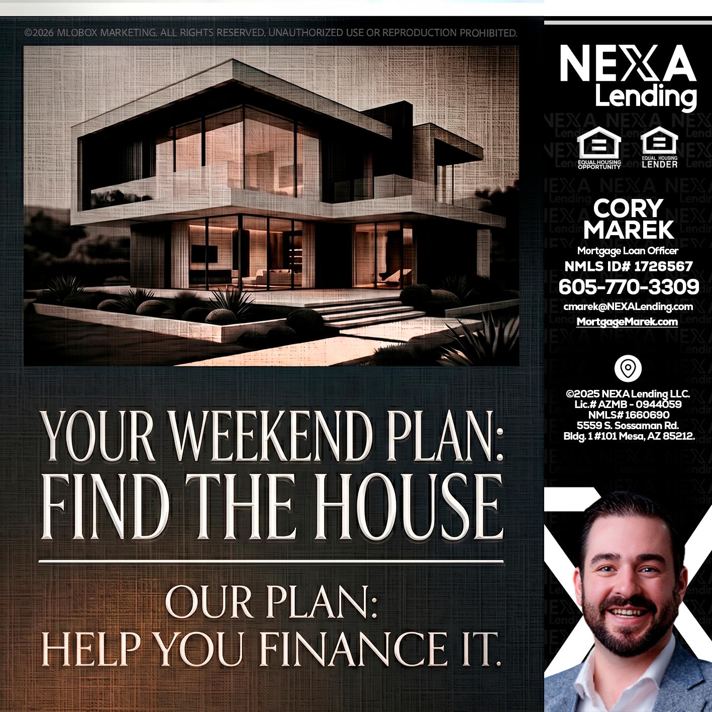 YOUR WEEKEND PLAN - Cory Marek -Mortgage Loan Officer