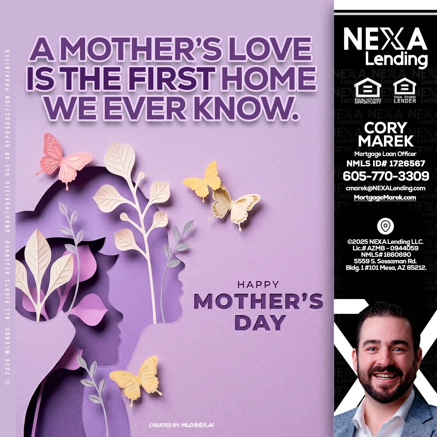 MOTHERS DAY - Cory Marek -Mortgage Loan Officer