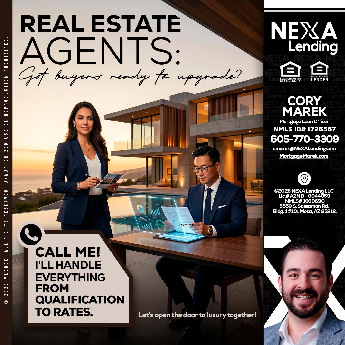 REAL ESTATE AGENTS - Cory Marek -Mortgage Loan Officer