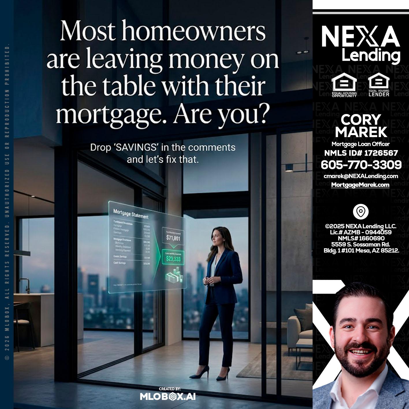 MOST OWNERS - Cory Marek -Mortgage Loan Officer