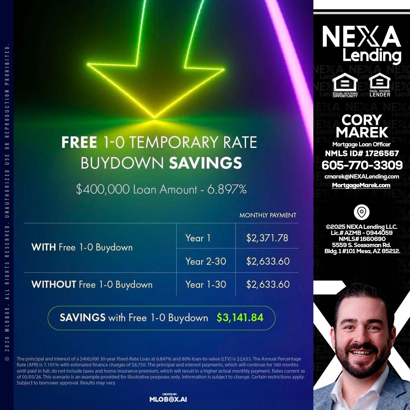 BUYDOWN - Cory Marek -Mortgage Loan Officer