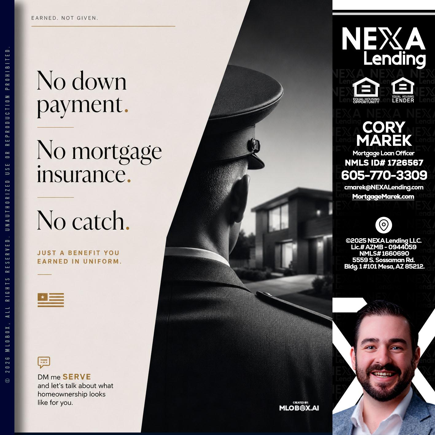 NO DOWN PAYMENT - Cory Marek -Mortgage Loan Officer