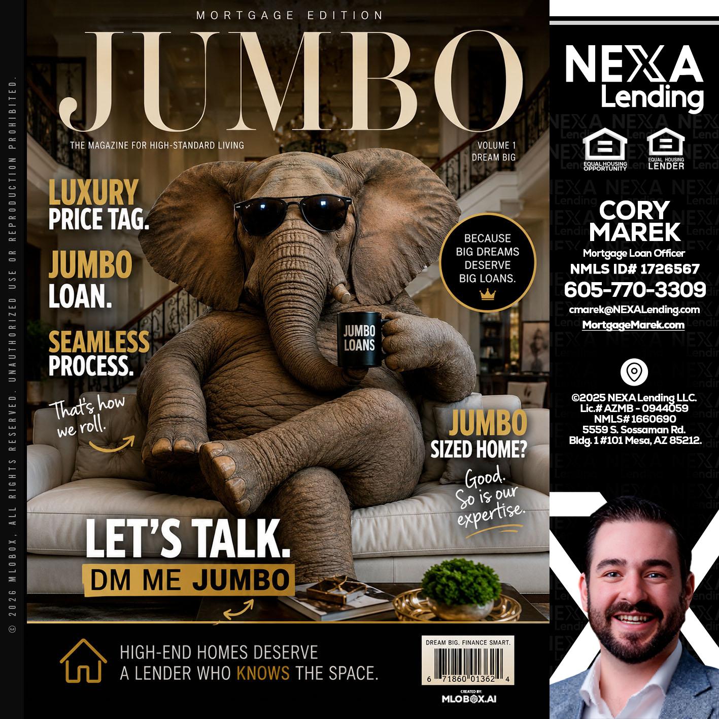 JUMBO LOANS - Cory Marek -Mortgage Loan Officer