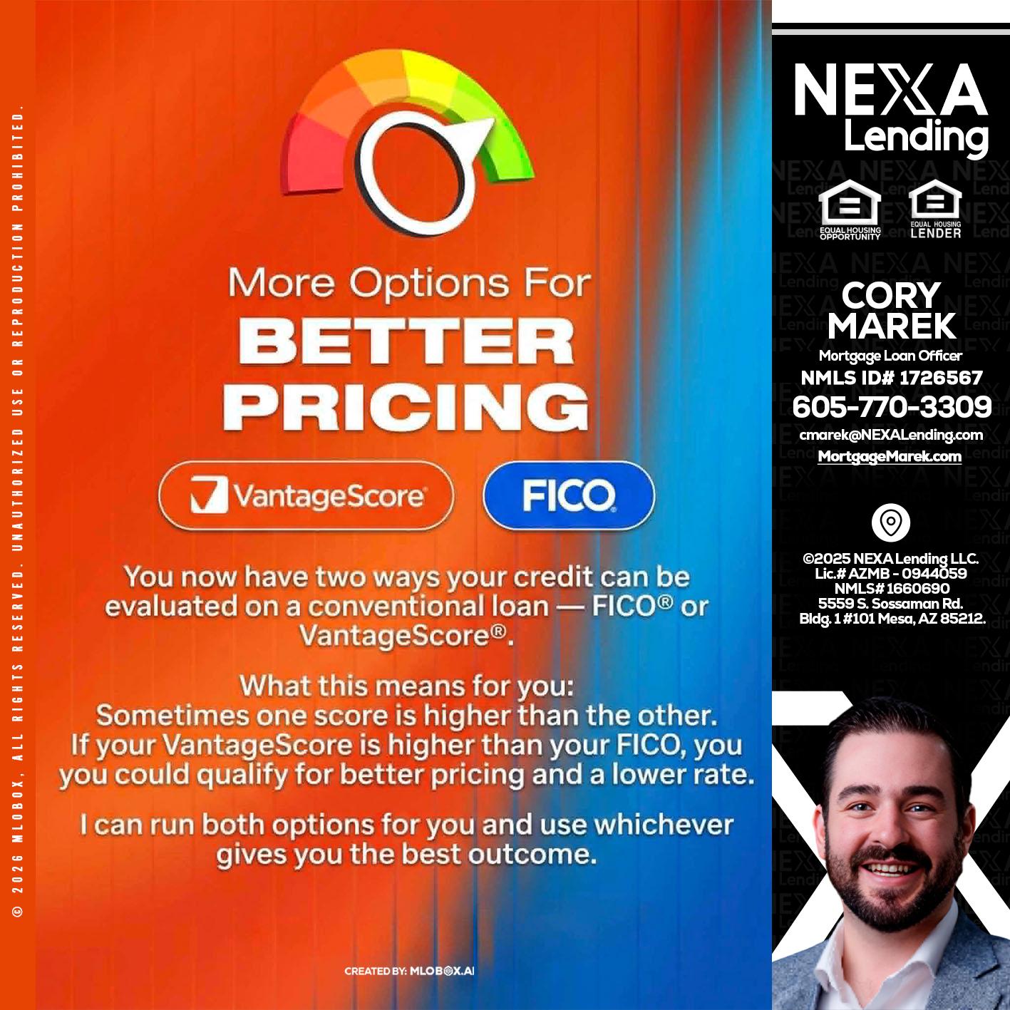 BETTER PRICING - Cory Marek -Mortgage Loan Officer