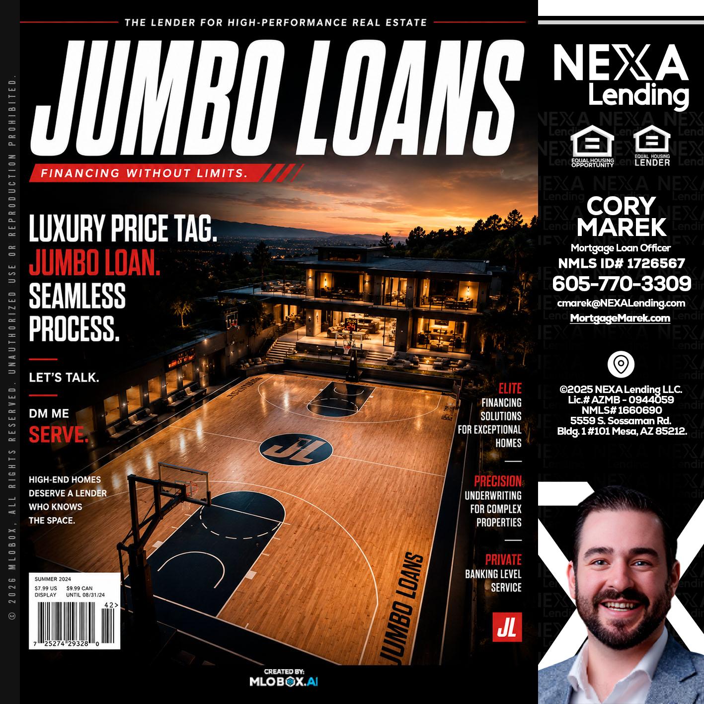 JUMBO LOANS - Cory Marek -Mortgage Loan Officer