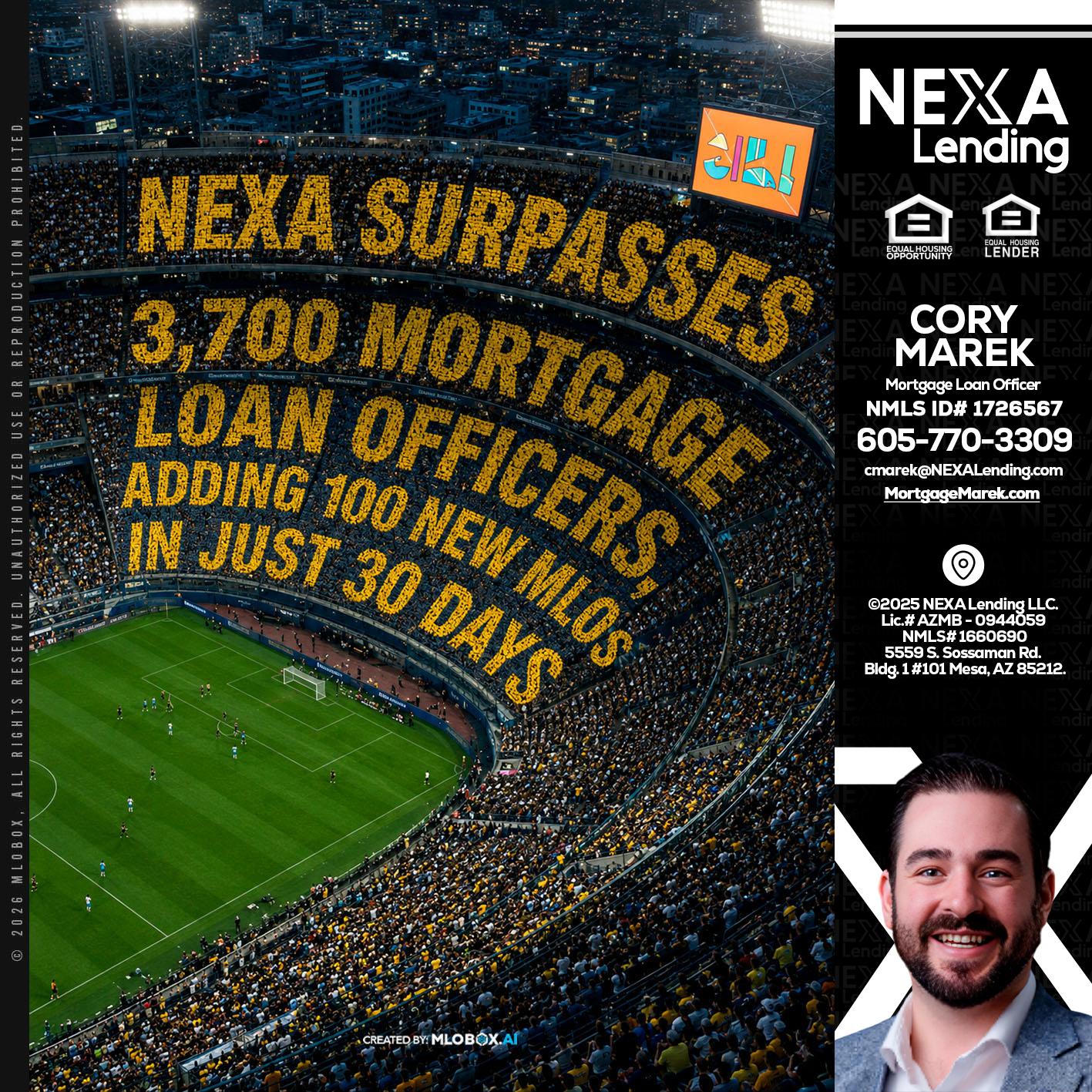 NEXA SURPASSES - Cory Marek -Mortgage Loan Officer